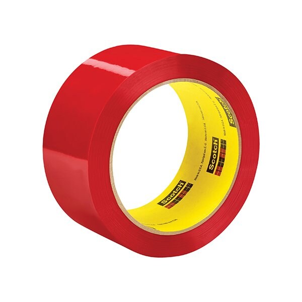 3M 2'' x 55 yds. Red 3M 373 Carton Sealing Tape, 6PK T901373R6PK - main